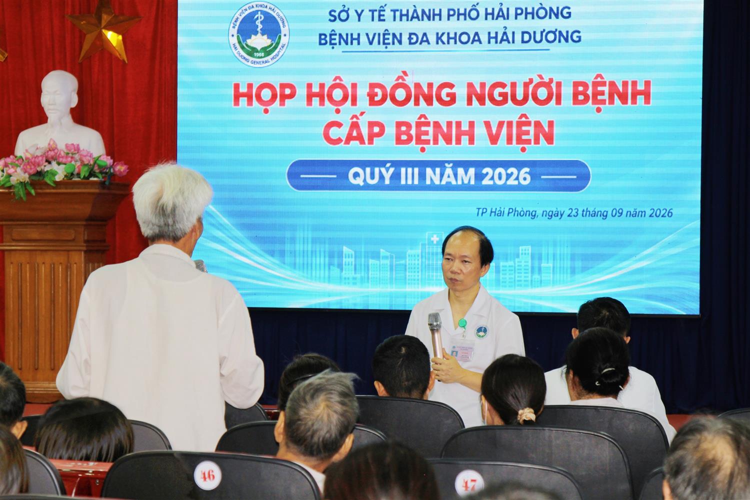 Bệnh viện Đa khoa Hải Dương tổ chức Họp Hội đồng người bệnh cấp bệnh viện Quý III năm 2026